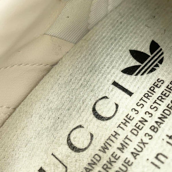 グッチ スニーカー アディダス コラボ ガゼル ウェッジソール レザー PVC レディースサイズ39 725655 靴