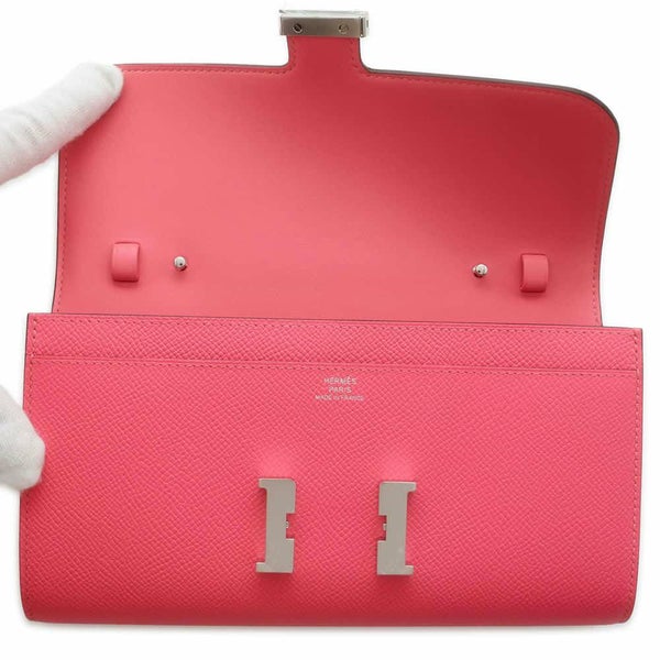 エルメス 長財布 コンスタンス トゥーゴー ロング ローズアザレ/シルバー金具 エプソン W刻印 財布