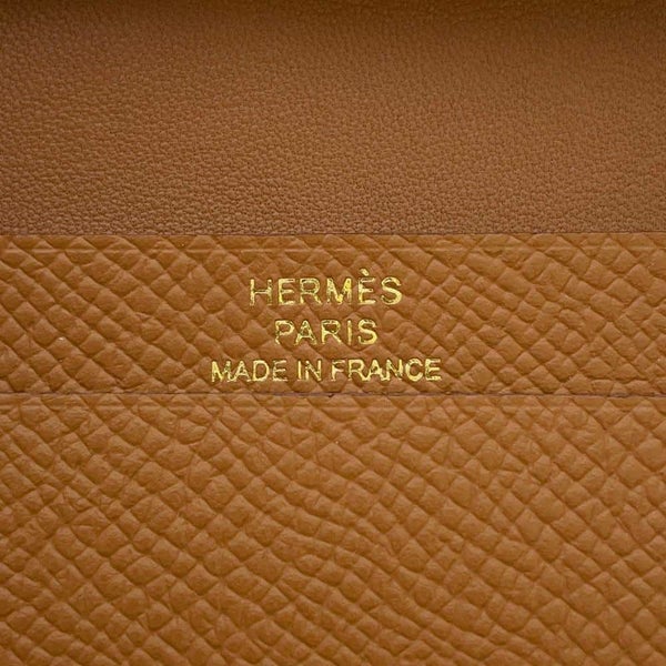 エルメス カードケース ベアン ミニ ゴールド/ゴールド金具 エプソン B刻印  HERMES 財布