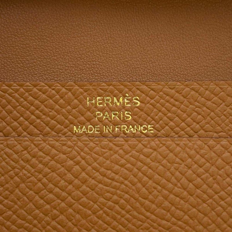 エルメス カードケース ベアン ミニ ゴールド/ゴールド金具 エプソン B刻印  HERMES 財布