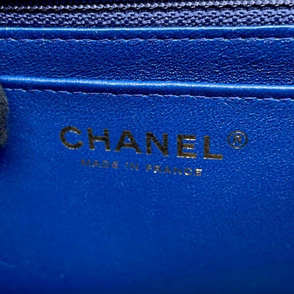 シャネル チェーンショルダーバッグ ミニマトラッセ ココマーク シングルフラップ コットン CHANEL 黒