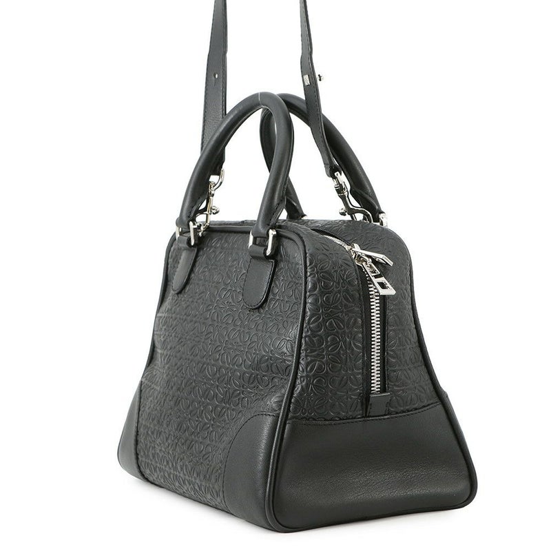 ロエベ ハンドバッグ リピートアナグラム アマソナ75 レザー 301.55.L03 LOEWE 2way 黒