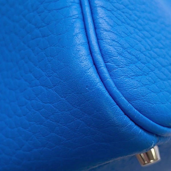 エルメス リンディ ミニ  ブルーイドラ/シルバー金具 トリヨンクレマンス W刻印 2wayショルダー