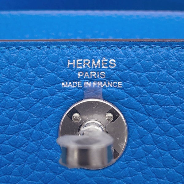 エルメス リンディ ミニ  ブルーイドラ/シルバー金具 トリヨンクレマンス W刻印 2wayショルダー