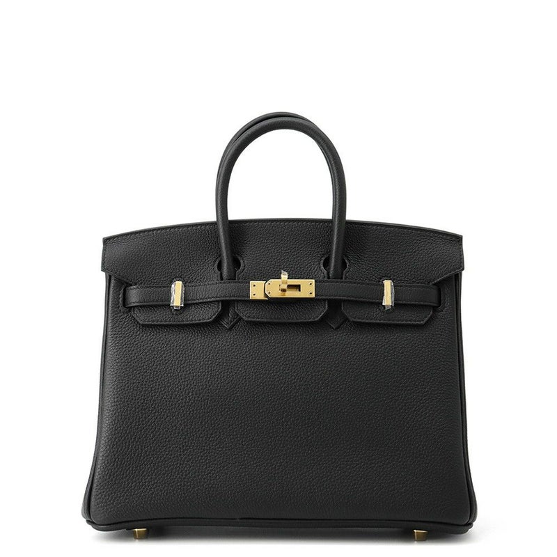エルメス バーキン25 ブラック/マットゴールド金具 K刻印 HERMES Birkin ハンドバッグ 黒