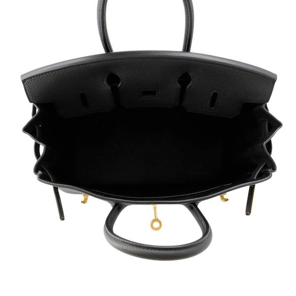 エルメス バーキン25 ブラック/マットゴールド金具 K刻印 HERMES Birkin ハンドバッグ 黒