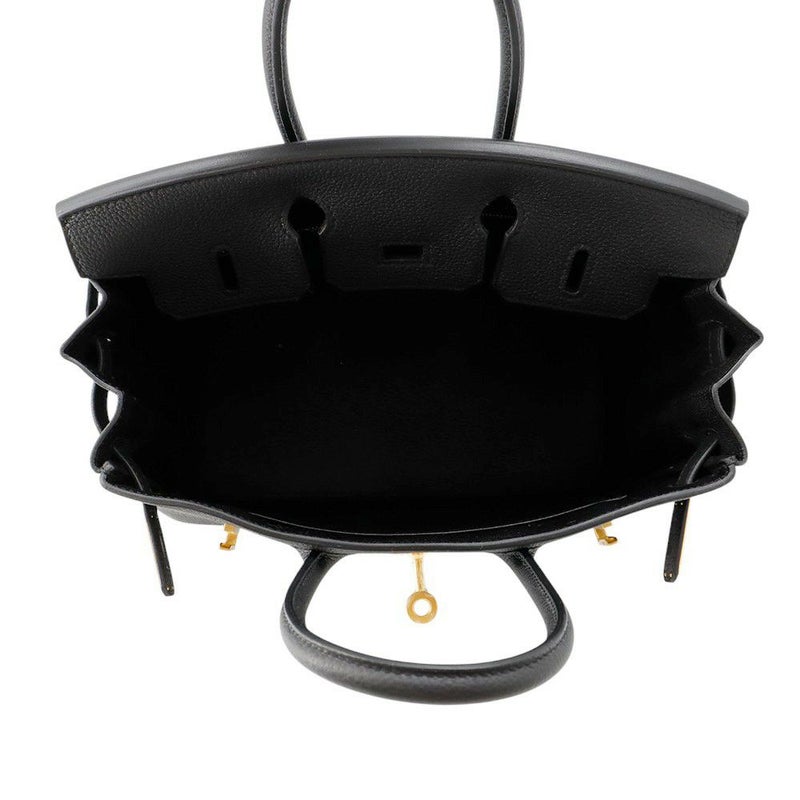 エルメス バーキン25 ブラック/マットゴールド金具 K刻印 HERMES Birkin ハンドバッグ 黒