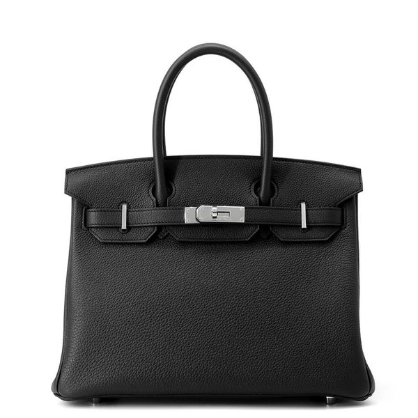 エルメス バーキン30 ブラック/シルバー金具 トゴ W刻印 HERMES Birkin ハンドバッグ 黒
