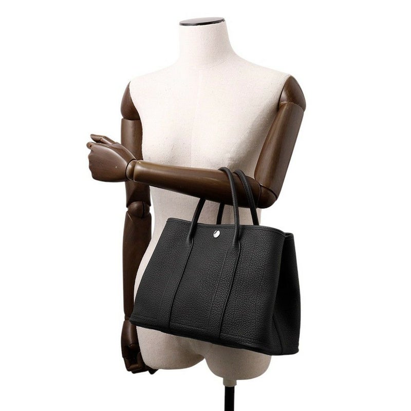 エルメス トートバッグ ガーデンパーティTPM ブラック/シルバー金具 ネゴンダ K刻印 黒