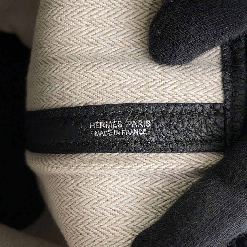 エルメス トートバッグ ガーデンパーティTPM ブラック/シルバー金具 ネゴンダ K刻印 黒