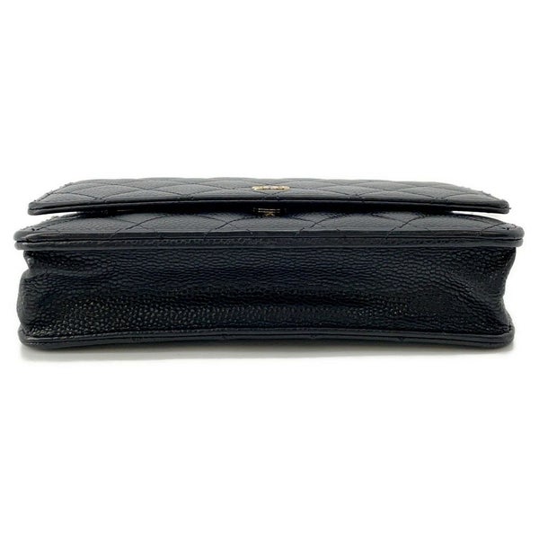 シャネル チェーンウォレット クラシック マトラッセ ココマーク キャビアスキン AP0250 CHANEL 財布 黒
