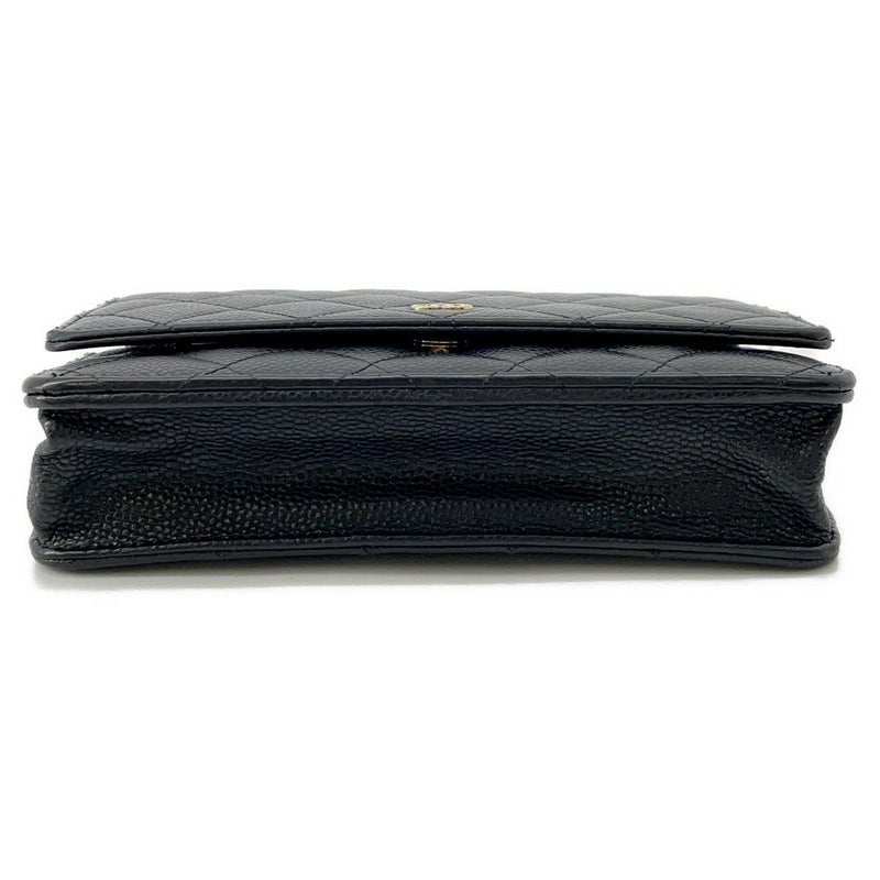シャネル チェーンウォレット クラシック マトラッセ ココマーク キャビアスキン AP0250 CHANEL 財布 黒