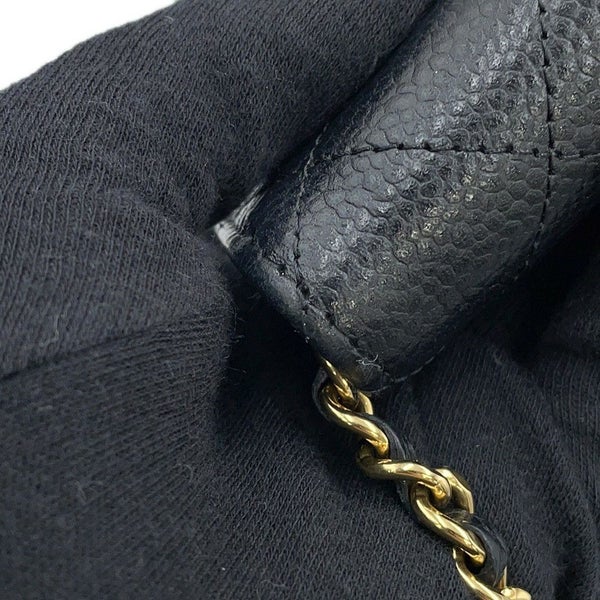 シャネル チェーンウォレット クラシック マトラッセ ココマーク キャビアスキン AP0250 CHANEL 財布 黒