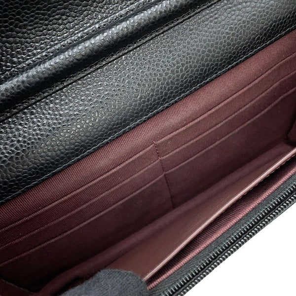 シャネル チェーンウォレット クラシック マトラッセ ココマーク キャビアスキン AP0250 CHANEL 財布 黒