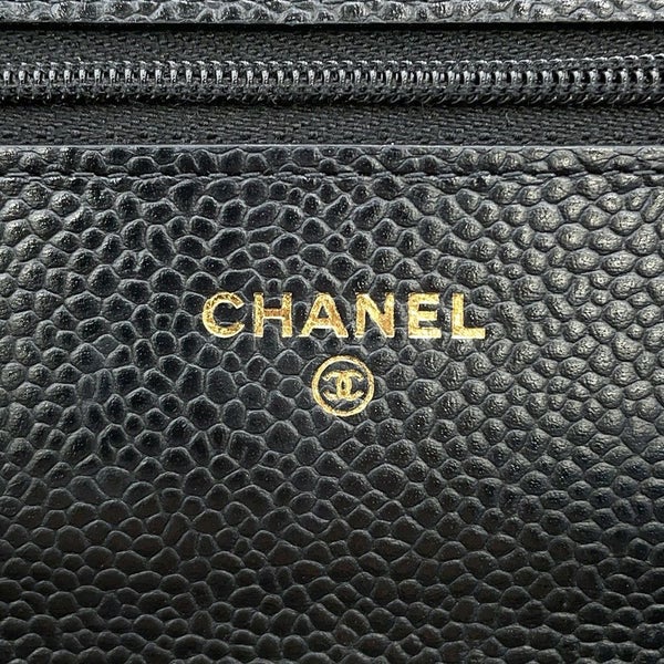 シャネル チェーンウォレット クラシック マトラッセ ココマーク キャビアスキン AP0250 CHANEL 財布 黒