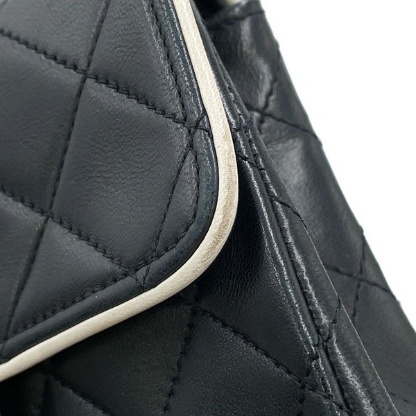 シャネル チェーンショルダーバッグ ミニ マトラッセ18 ココマーク ラムスキン CHANEL 黒