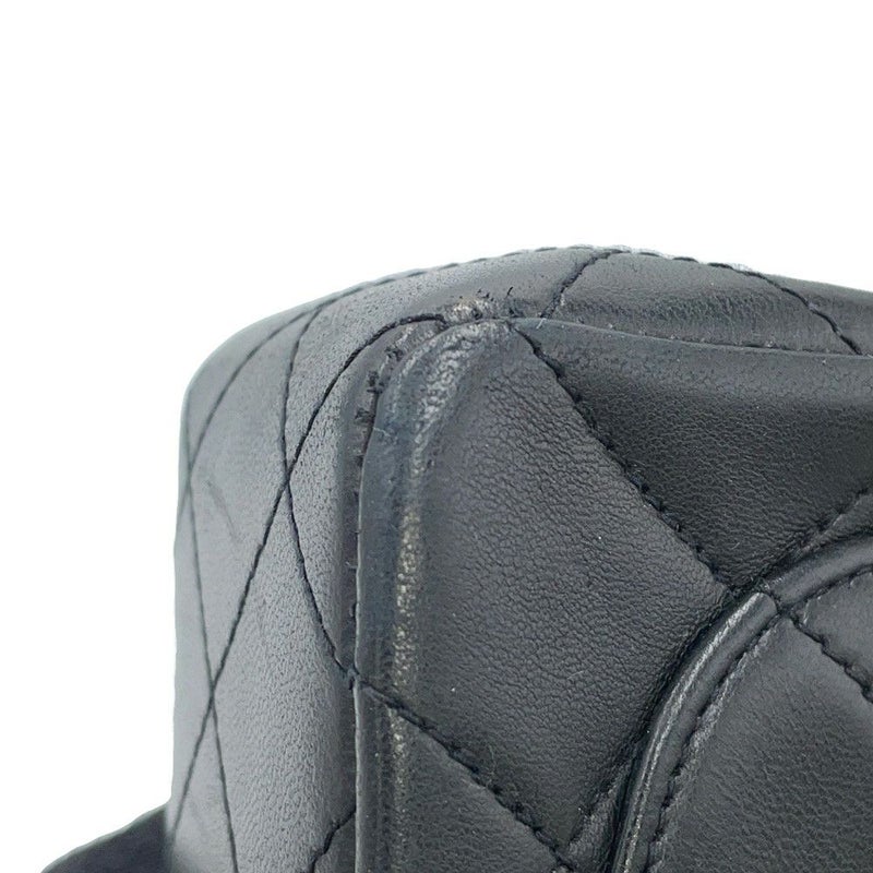 シャネル チェーンショルダーバッグ ミニ マトラッセ18 ココマーク ラムスキン CHANEL 黒