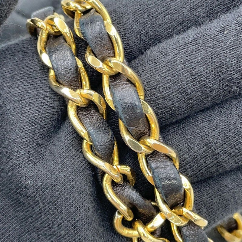 シャネル チェーンショルダーバッグ ミニ マトラッセ18 ココマーク ラムスキン CHANEL 黒