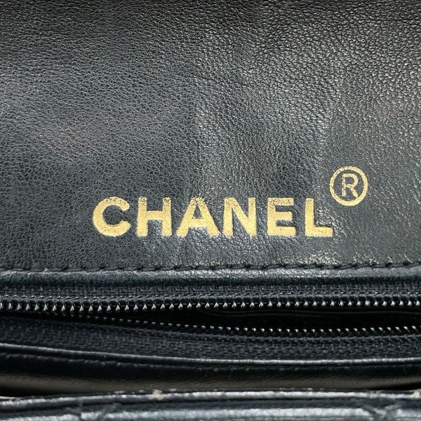 シャネル チェーンショルダーバッグ ミニ マトラッセ18 ココマーク ラムスキン CHANEL 黒