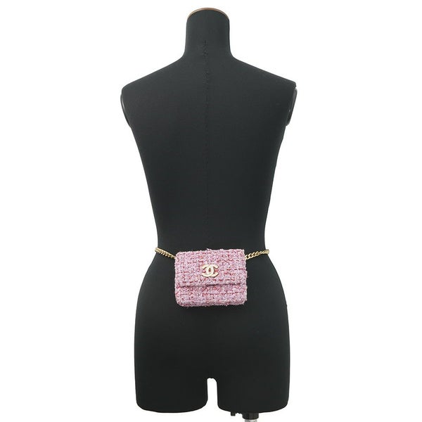 シャネル ボディバッグ ココマーク マトラッセ チェーンベルトバッグ ツイード CHANEL