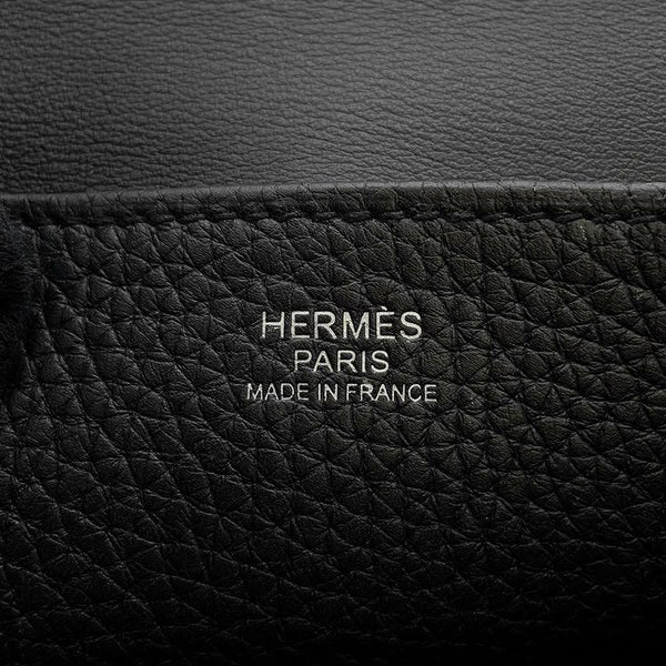 エルメス ハンドバッグ アルザン25 ブラック/シルバー金具 トリヨンクレマンス B刻印 2wayショルダー 黒