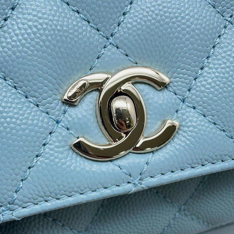 シャネル ハンドバッグ ココマーク トップハンドル マトラッセ キャビアスキン AS2215 2wayショルダー ココハンドル