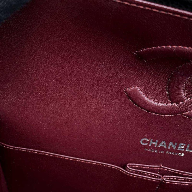 シャネル チェーンショルダーバッグ マトラッセ25 ココマーク キャビアスキン ダブルチェーン A01112 CHANEL 黒