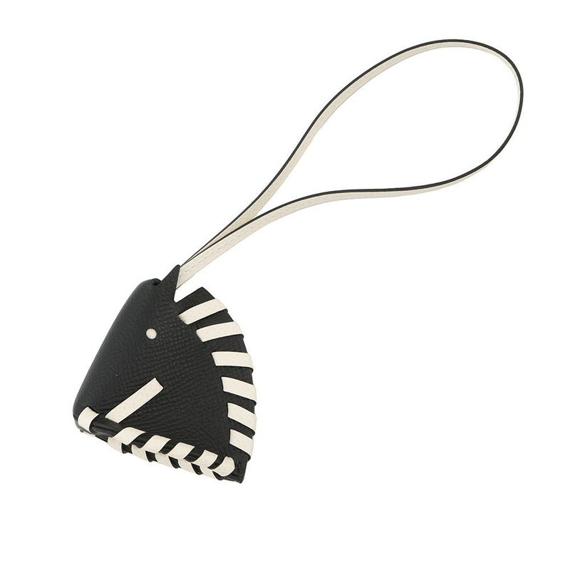 エルメス バッグチャーム シュバル トレッセ ブラック/ナタ エプソン K刻印 HERMES チャーム 黒