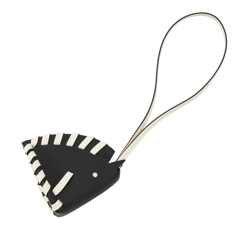 エルメス バッグチャーム シュバル トレッセ ブラック/ナタ エプソン K刻印 HERMES チャーム 黒