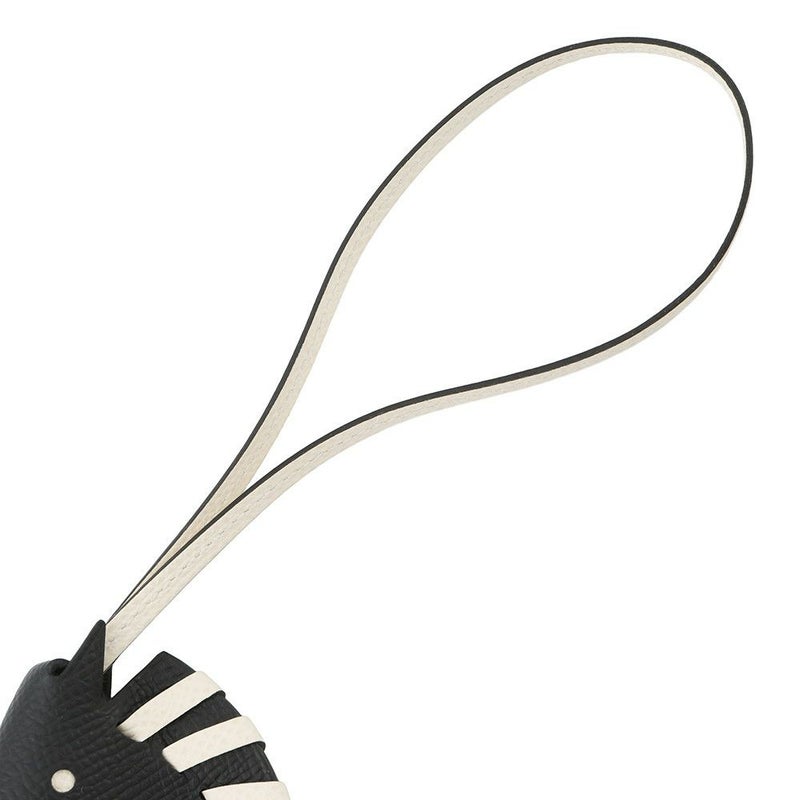 エルメス バッグチャーム シュバル トレッセ ブラック/ナタ エプソン K刻印 HERMES チャーム 黒