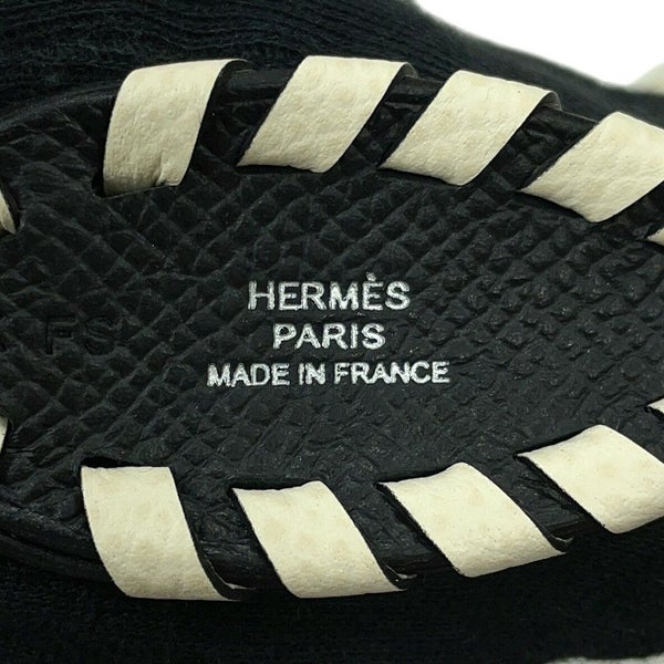 エルメス バッグチャーム シュバル トレッセ ブラック/ナタ エプソン K刻印 HERMES チャーム 黒