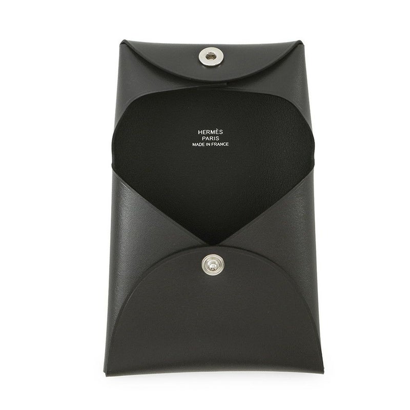 エルメス コインケース バスティア グラファイト ボックスカーフ K刻印 HERMES 小銭入れ