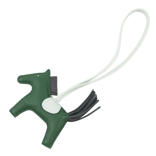 エルメス バッグチャーム ロデオPM ヴェールモワイヤン/ヴェールペパーミント/アルドワーズ ラムスキン W刻印 HERMES