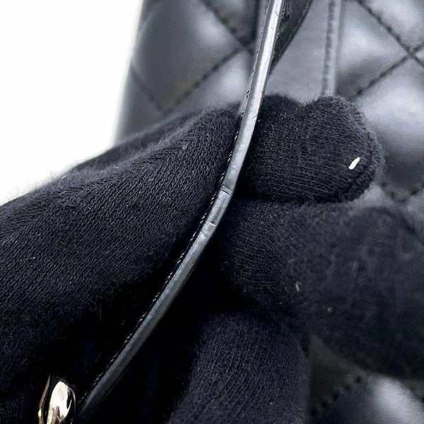 シャネル ボディバッグ マトラッセ ユニフォーム ラムスキン CHANEL バッグ ウエストバッグ 黒