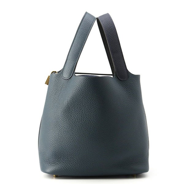 エルメス ピコタンロックMM カザック2 ブルーニュイ/ヴェールシプレス/ブラック/ゴールド金具 トリヨンクレマンス Y刻印