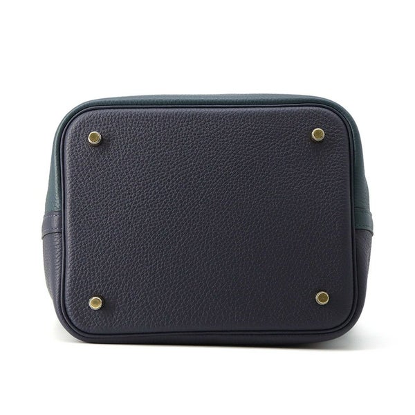 エルメス ピコタンロックMM カザック2 ブルーニュイ/ヴェールシプレス/ブラック/ゴールド金具 トリヨンクレマンス Y刻印