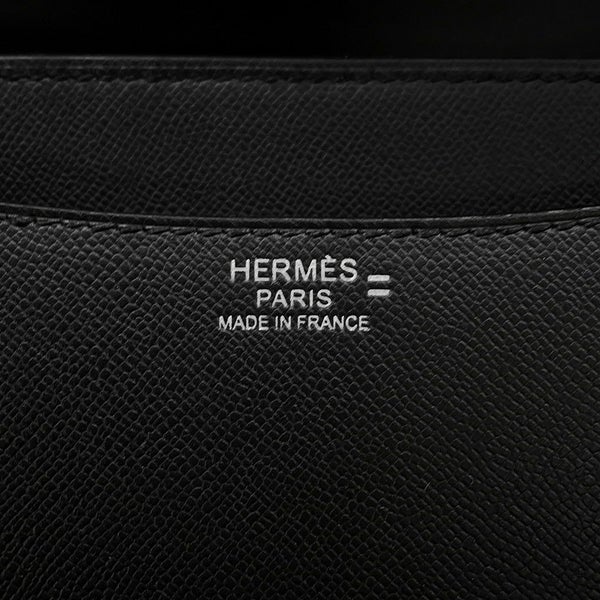 エルメス ショルダーバッグ コンスタンス3 24 ブラック/オンブレ/シルバー金具 ヴォーマダム/リザード Y刻印 黒