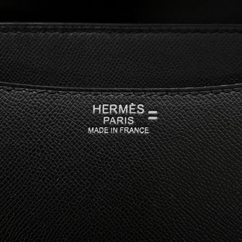 エルメス ショルダーバッグ コンスタンス3 24 ブラック/オンブレ/シルバー金具 ヴォーマダム/リザード Y刻印 黒