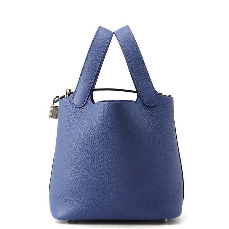 エルメス ハンドバッグ ピコタンロックPM ブルータイ/シルバー金具 トリヨンクレマンス K刻印