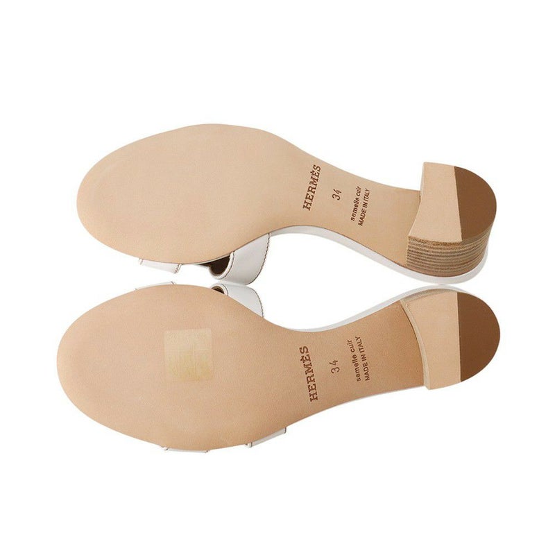 エルメス サンダル オアジス Oasis レザー レディースサイズ34 HERMES 靴 白