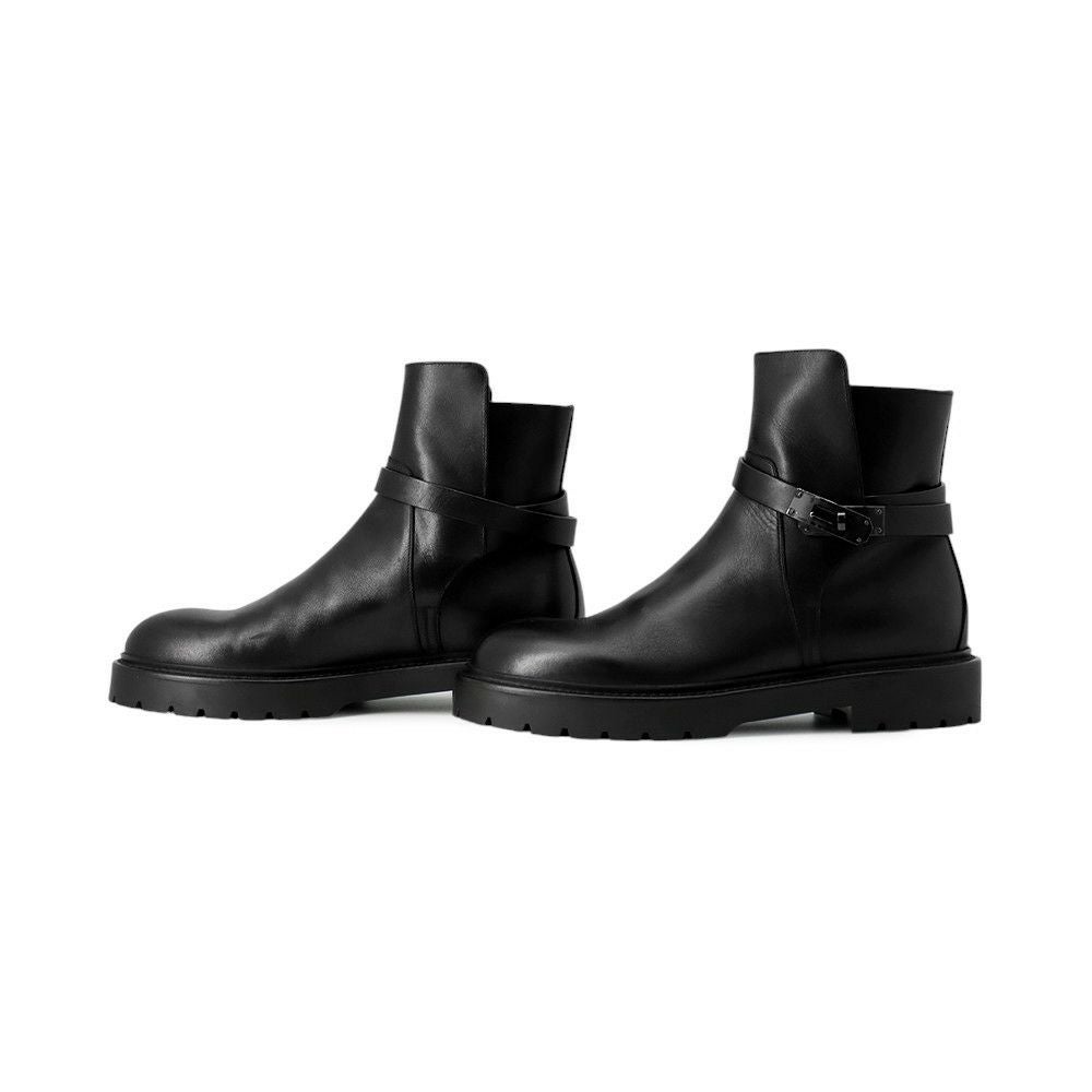 エルメス ショートブーツ ジェフ レザー メンズサイズ41 HERMES 靴 黒