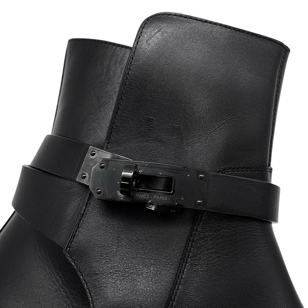 エルメス ショートブーツ ジェフ レザー メンズサイズ41 HERMES 靴 黒