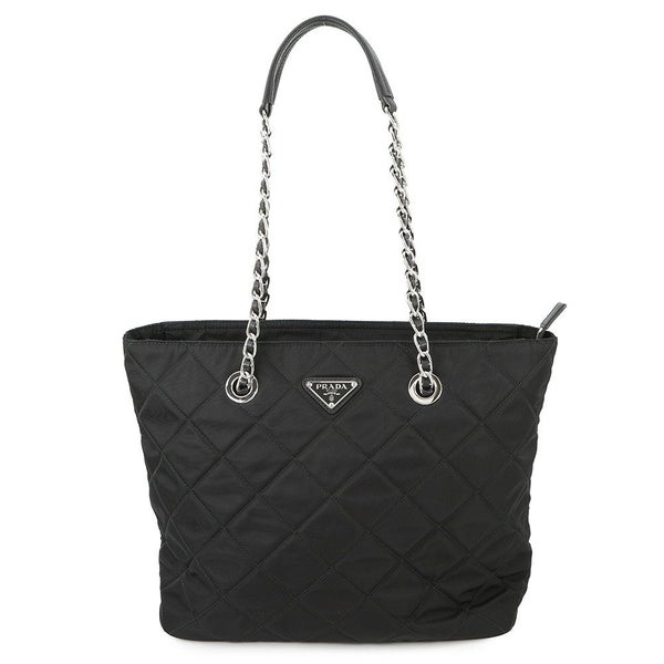 プラダ チェーントートバッグ キルティング ナイロン 1BG017 PRADA 黒