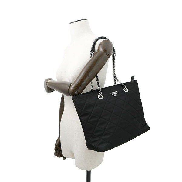 プラダ チェーントートバッグ キルティング ナイロン 1BG017 PRADA 黒