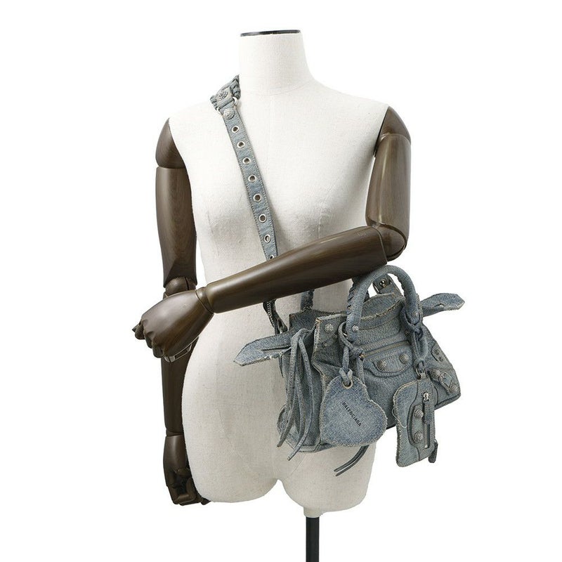 バレンシアガ ハンドバッグ ネオ カゴール XS デニム ラインストーン 700940 BALENCIAGA 2way