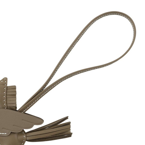 エルメス バッグチャーム ロデオPM ペガサス エトゥープ ラムスキン W刻印