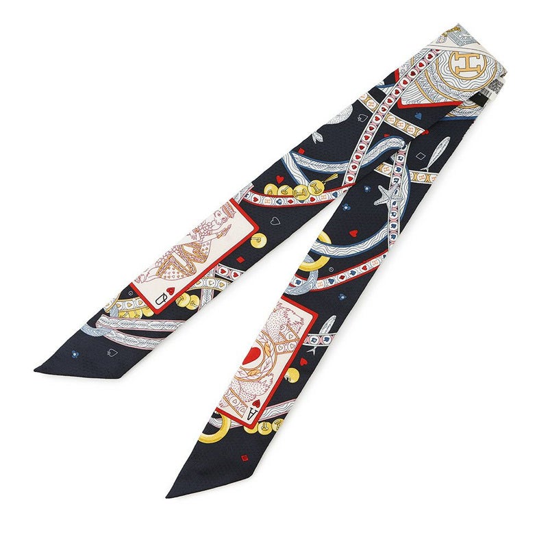 エルメス スカーフ ツイリー ビジュー ピケ ハートのクイーン Dame de Coeur HERMES シルクツイル 2022年秋冬 黒