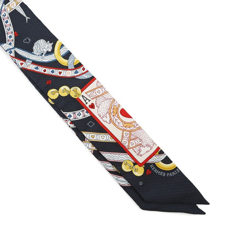 エルメス スカーフ ツイリー ビジュー ピケ ハートのクイーン Dame de Coeur HERMES シルクツイル 2022年秋冬 黒