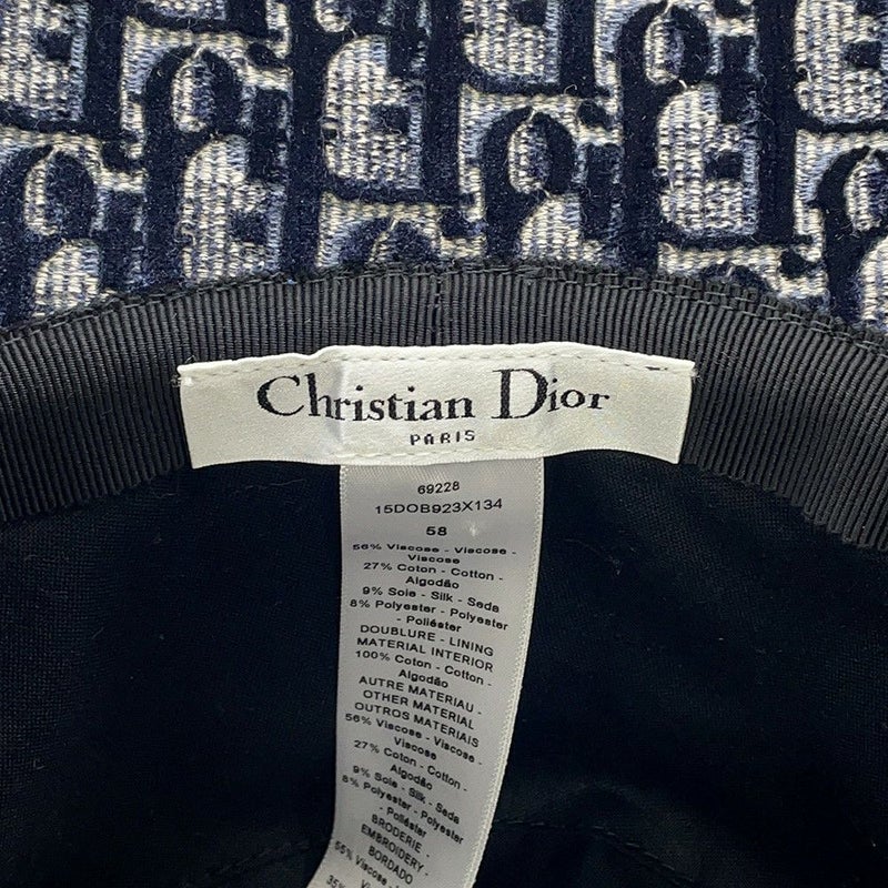 クリスチャン・ディオール ハット オブリーク トロッター ベロア サイズ58 Christian Dior 帽子