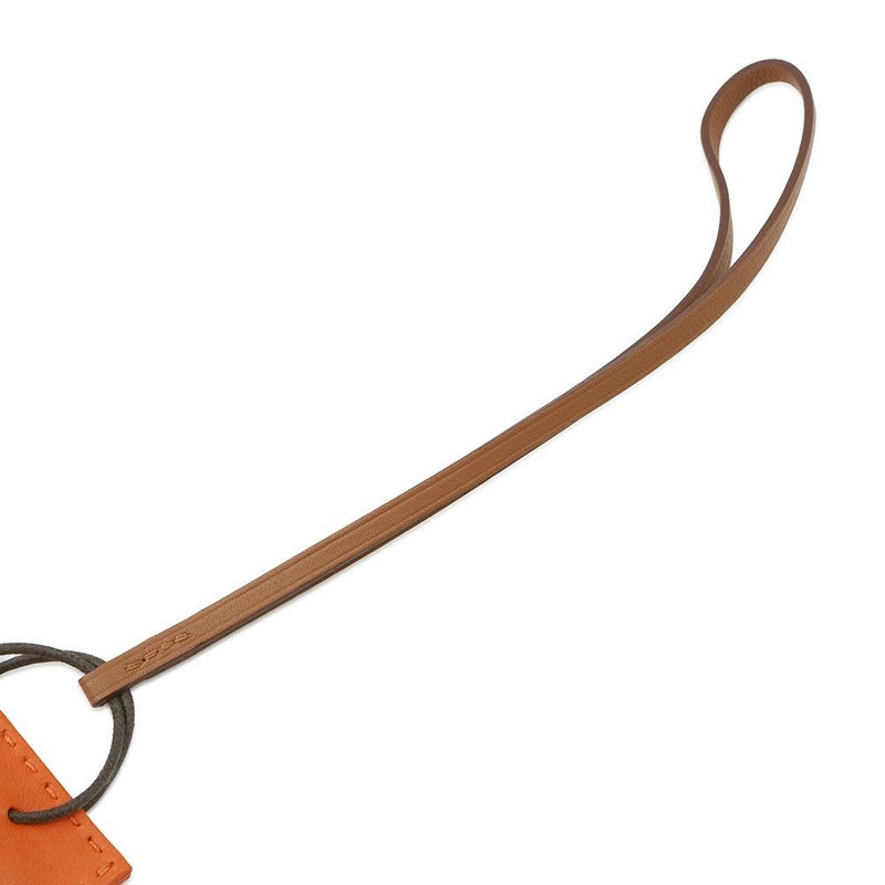 エルメス バッグチャーム ショッパー サックオランジュ フー/ゴールド ラムスキン Y刻印